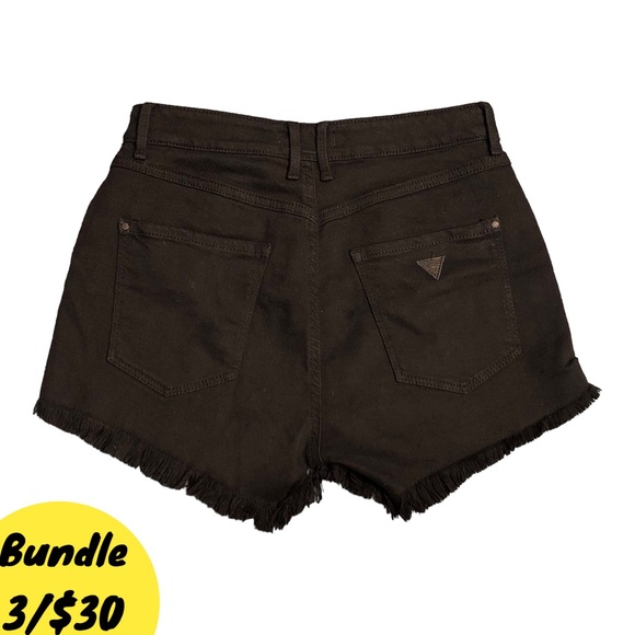 Guess Black High Rise Denim Jeans Jeans Stretchy 5 Pocket Shorts Size 29 - Picture 3 of 6